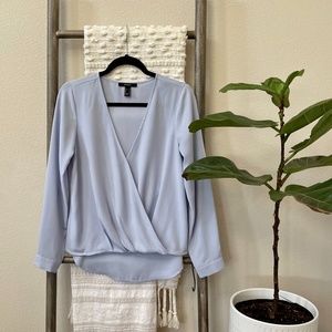 Forever 21 Periwinkle Blue Cross Front Blouse - S